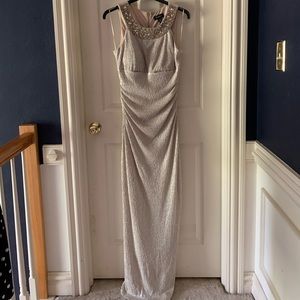 R&M Richards long, gold evening gown